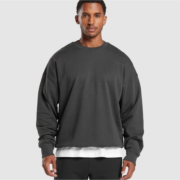 Gymshark Rest Day Essential Crew Size M Onyx Grey NWT in Packaging